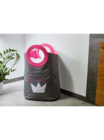 STORE IT Wäschetasche "Krone" in Grau/ Pink - (B)60 x (H)55 cm