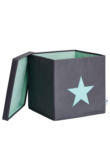 STORE IT Ordnungsbox in Grau/ Türkis  - (B)33 x (H)33 x (T)33 cm