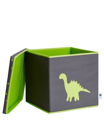 STORE IT Ordnungsbox in Grau/ Grün - (B)33 x (H)33 x (T)33 cm