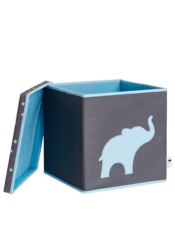 STORE IT Ordnungsbox in Grau/ Hellblau - (B)33 x (H)33 x (T)33 cm