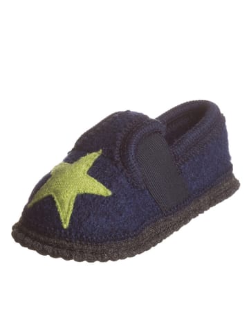 kitz-pichler Pantoffels "Bobby - Ster" donkerblauw/groen