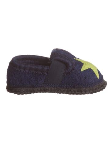 kitz-pichler Pantoffels "Bobby - Ster" donkerblauw/groen