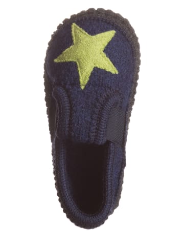 kitz-pichler Pantoffels "Bobby - Ster" donkerblauw/groen