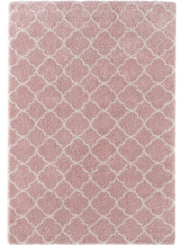 Mint Rugs Hoogpolig tapijt "Luna" lichtroze/crème