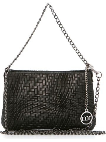 Mia Tomazzi Leren schoudertas "Lunigiana" zwart - (B)26 x (H)16 x (D)4 cm