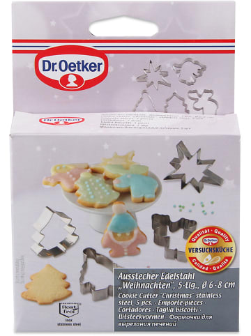 Dr. Oetker 5-delige set: roestvrijstalen uitsteekvormen "Kerst"