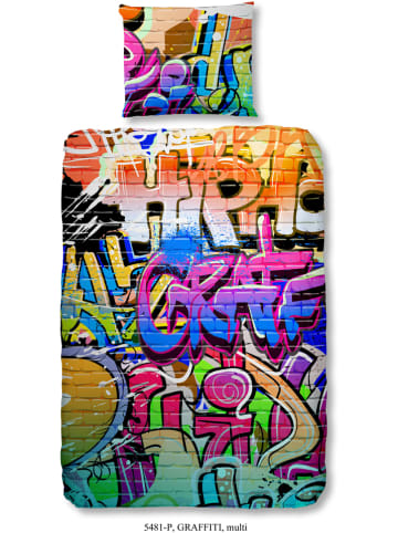 Good Morning Beddengoedset "Graffiti" meerkleurig