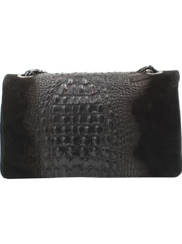 ORE10 Leder-Umhängetasche in Schwarz - (B)28 x (H)16 x (T)8 cm