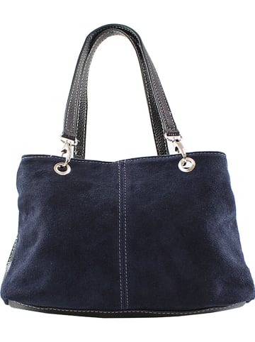 ORE10 Navy blue leather bag - 32 x 20 x 14 cm