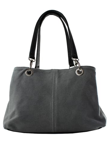 ORE10 Leder-Henkeltasche in Grau - (B)32 x (H)20 x (T)14 cm