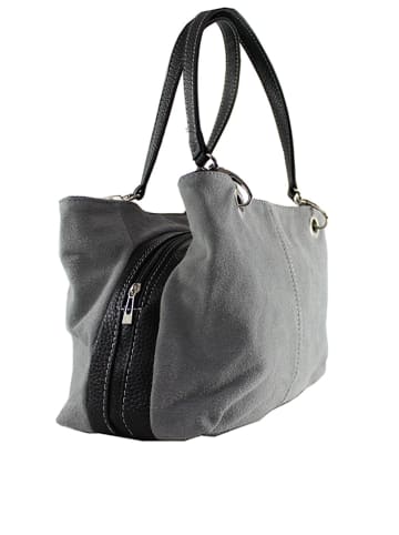 ORE10 Leder-Henkeltasche in Grau - (B)32 x (H)20 x (T)14 cm