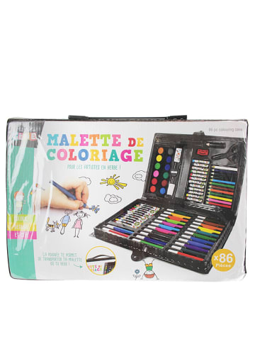 The Home Deco Kids 86-delige kleurkoffer zwart - vanaf 3 jaar