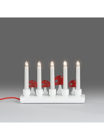 Konstsmide Leuchter in Weiß/ Rot - (B)26 x (H)18 x (T)7 cm