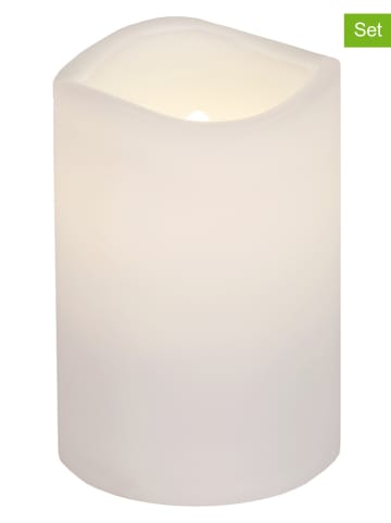 STAR Trading Świece LED (2 szt.) w kolorze białym - (W)11,5 x Ø 7,5 cm