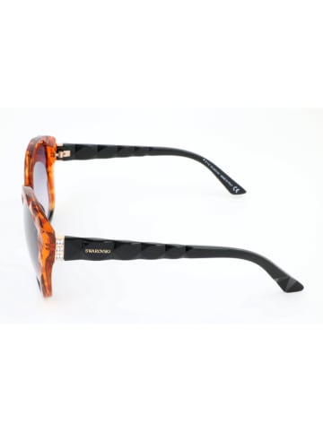 Swarovski Damskie okulary przeciwsłoneczne w kolorze czarno-jasnobrązowo-niebieskim