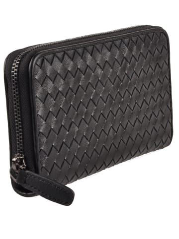 Florence Bags Leder-Geldbörse "Le Mans" in Schwarz - (B)20 x (H)11 x (T)2 cm