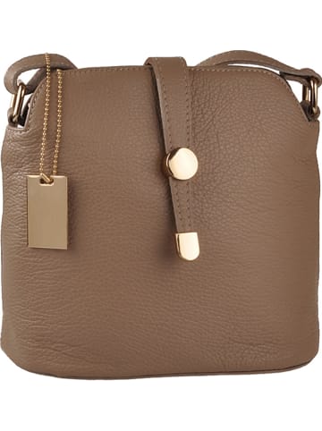 Florence Bags Leren schoudertas "Larissa" taupe - (B)26 x (H)21 x (D)12 cm