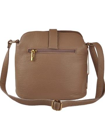 Florence Bags Leren schoudertas "Larissa" taupe - (B)26 x (H)21 x (D)12 cm