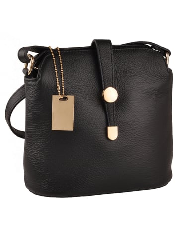Florence Bags Leder-Umhängetasche "Larissa" in Schwarz - (B)26 x (H)21 x (T)12 cm