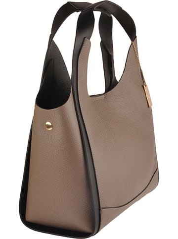 Florence Bags Leder-Henkeltasche "Maan" in Taupe - (B)37 x (H)32 x (T)18 cm