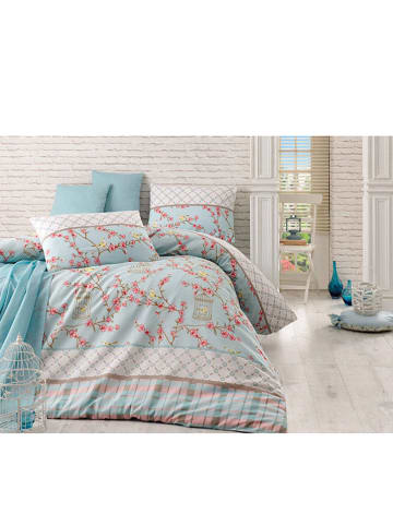 Elizabed Satijnen beddengoedset "Birdcage" turquoise