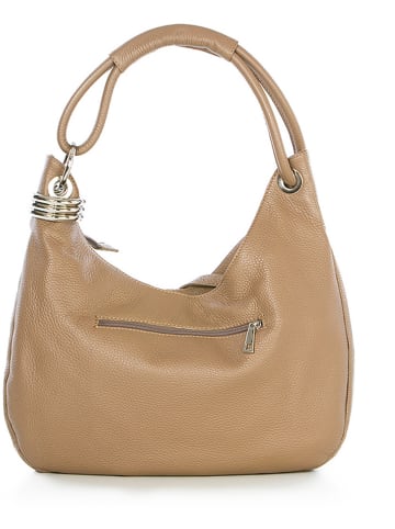 Anna Morellini Leren schoudertas beige - (B)38 x (H)34 x (D)10 cm