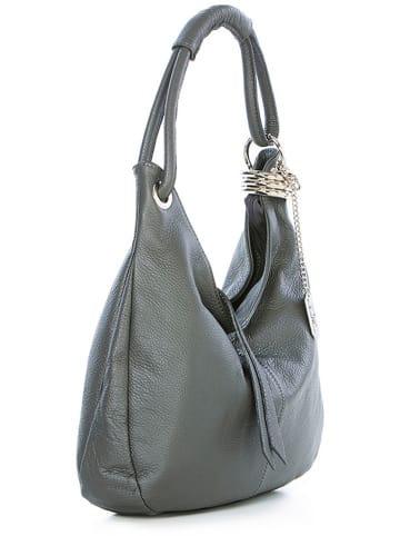 Anna Morellini Leren schoudertas grijs - (B)38 x (H)34 x (D)10 cm