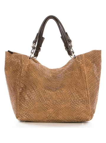 Anna Morellini Leder-Shopper "Solana" in Camel - (B)42 x (H)30 x (T)20 cm