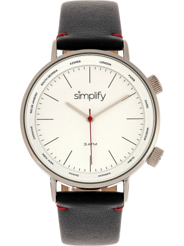 Simplify Quarzuhr "The 3300" in Schwarz/ Silber/ Weiß