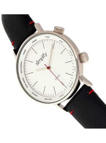 Simplify Quarzuhr "The 3300" in Schwarz/ Silber/ Weiß