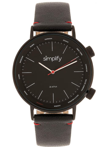 Simplify Zegarek kwarcowy "The 3300" w kolorze czarnym