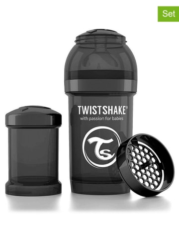 Twistshake 4-delige babyflessenset zwart - 180 ml