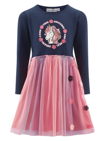 Eisend Kleid in Dunkelblau/ Rosa