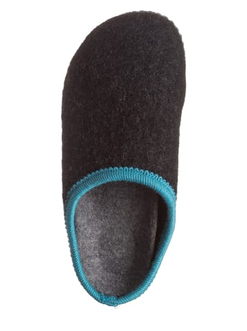 kitz-pichler Pantoffels "Bio Fit" donkergrijs/turquoise
