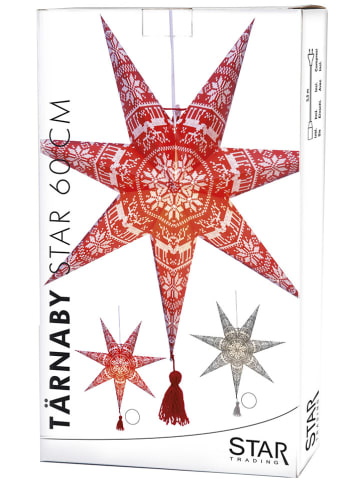 STAR Trading Papieren ster "Tärnaby" rood/wit - Ø 60 cm