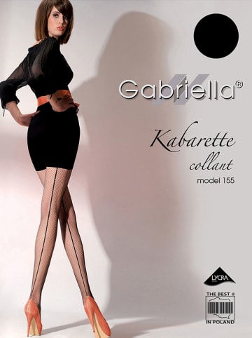 Gabriella Panty "Fishnet Kabarette" zwart - 20 denier