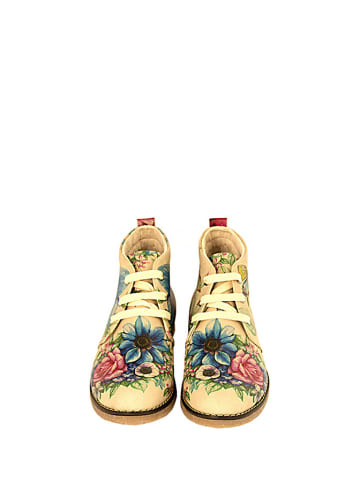 Goby Trzewiki w kolorze żółtym ze wzorem