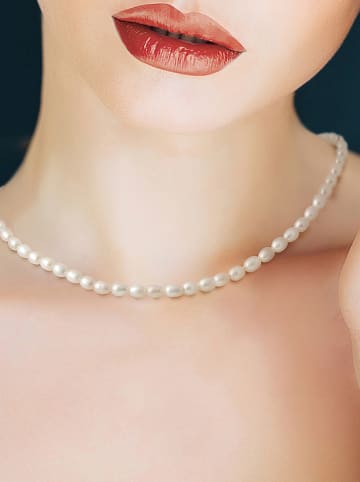 Pearline Perlen-Halskette in Weiß - (L)42 cm