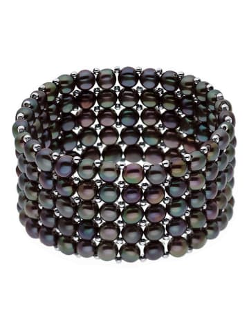 Pearl Addict Parelarmband kaki/bruin/donkerblauw