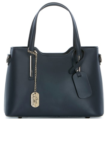 Anna Morellini Leren handtas donkerblauw - (B)28 x (H)22 x (D)8 cm