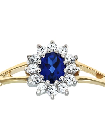 Diamant Exquis Gouden ring met saffier