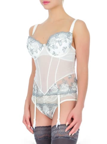 Valea Corsage in Grau/ Creme