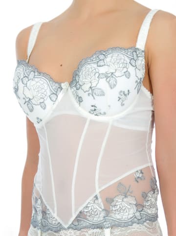 Valea Corsage in Grau/ Creme
