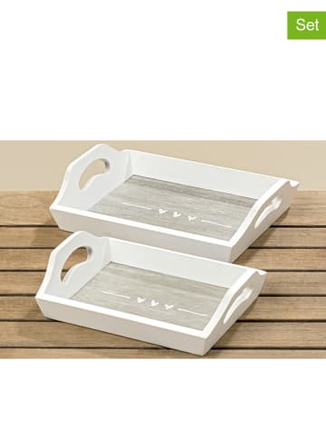 Boltze Tace (2 szt.) "Carola" w kolorze biało-szarym