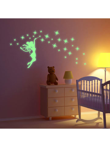 Ambiance Wandtattoo "Glow in the Dark - Fairy and stars"