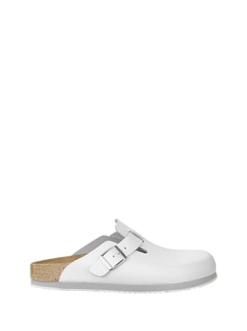Birkenstock Leder-Clogs in Weiß