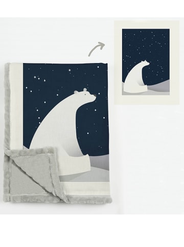 The Wild Hug Koc "Bear Night" w kolorze granatowo-szarym - 170 x 130 cm