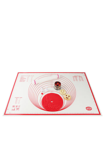 Dr. Oetker Siliconen bakmat "Flexxible Love" wit/rood - (L)60 x (B)40 cm