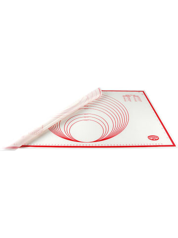 Dr. Oetker Silikon-Backmatte "Flexxible Love" in Weiß/ Rot - (L)60 x (B)40 cm