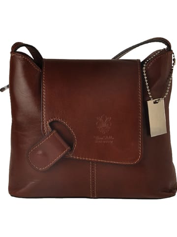 Florence Bags Skórzana torebka "Sabu" w kolorze brązowym - 23 x 20 x 6 cm
